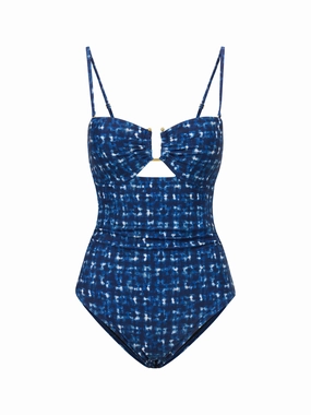 Juliette One Piece In Denim Noir fashionable beach swimwear, modern womens bikinis