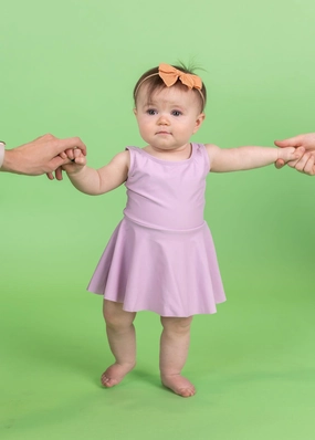 Just Lilac | Baby Skirted One-Piece girls full coverage swimwear, kids swimwear for pool