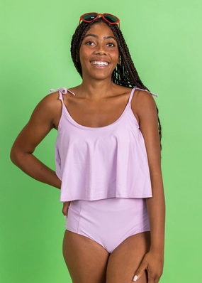 Just Lilac | High-Waisted Bottoms elastic waistband swim bottoms, mix-and-match bikini bottoms