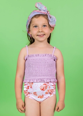 Just Lilac | Mini Bandeau Top girls full coverage swimwear, kids swimwear for pool