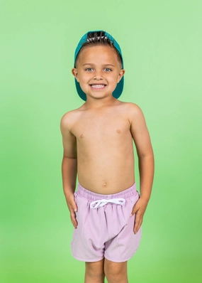 Just Lilac | Mini Retro Shorties boys summer swimwear, boys rash guard swim sets
