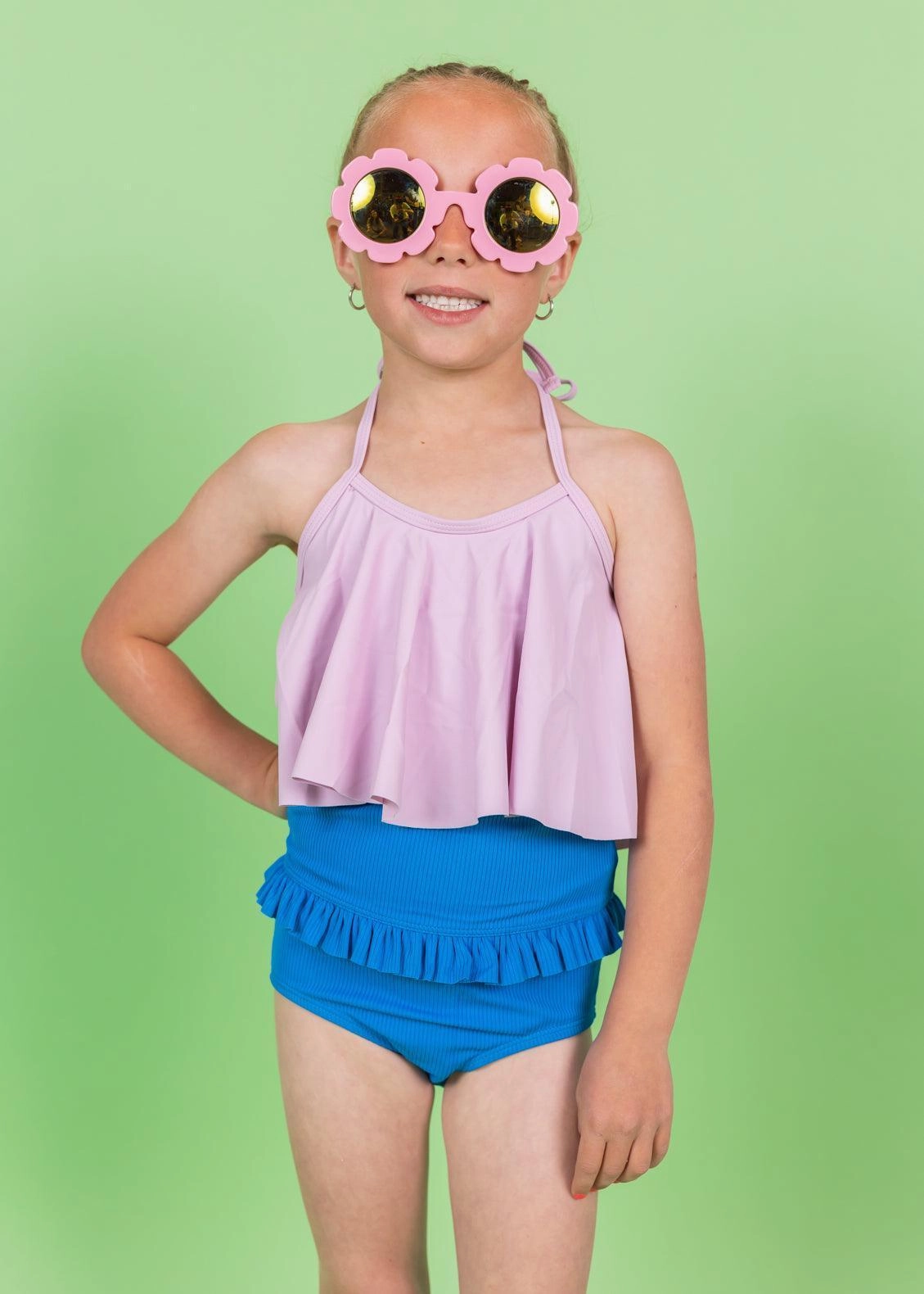 Just Lilac | Mini Swing Top girls full coverage swimwear, kids swimwear for pool