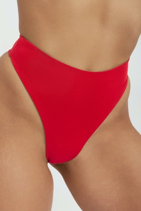 Kai High Waist Bottom - Fire Red soft fabric swimwear women, resort swimwear for ladies