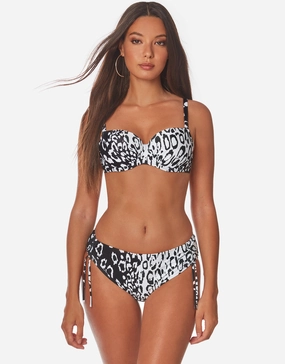 Kalina Underwired Bikini Set - Black and White full coverage swim tops, cute bikini tops
