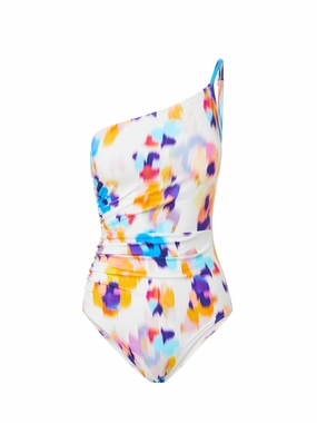 Kara One Piece Floral Ikat high waist swimwear women, swimsuit for women beachwear