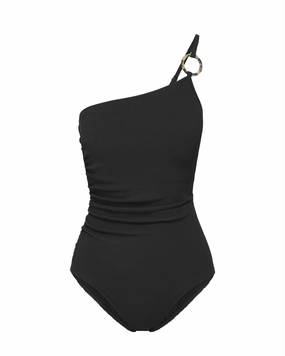 Kara One Piece In Black Texture fashionable beach swimwear, modern womens bikinis