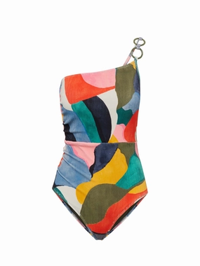 Kara One Piece In Carta Colorblock Texture fashionable beach swimwear, modern womens bikinis