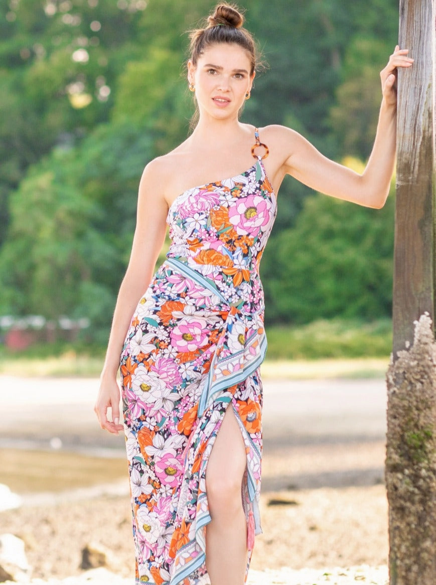 Kara One Piece Trim Tropical Garden