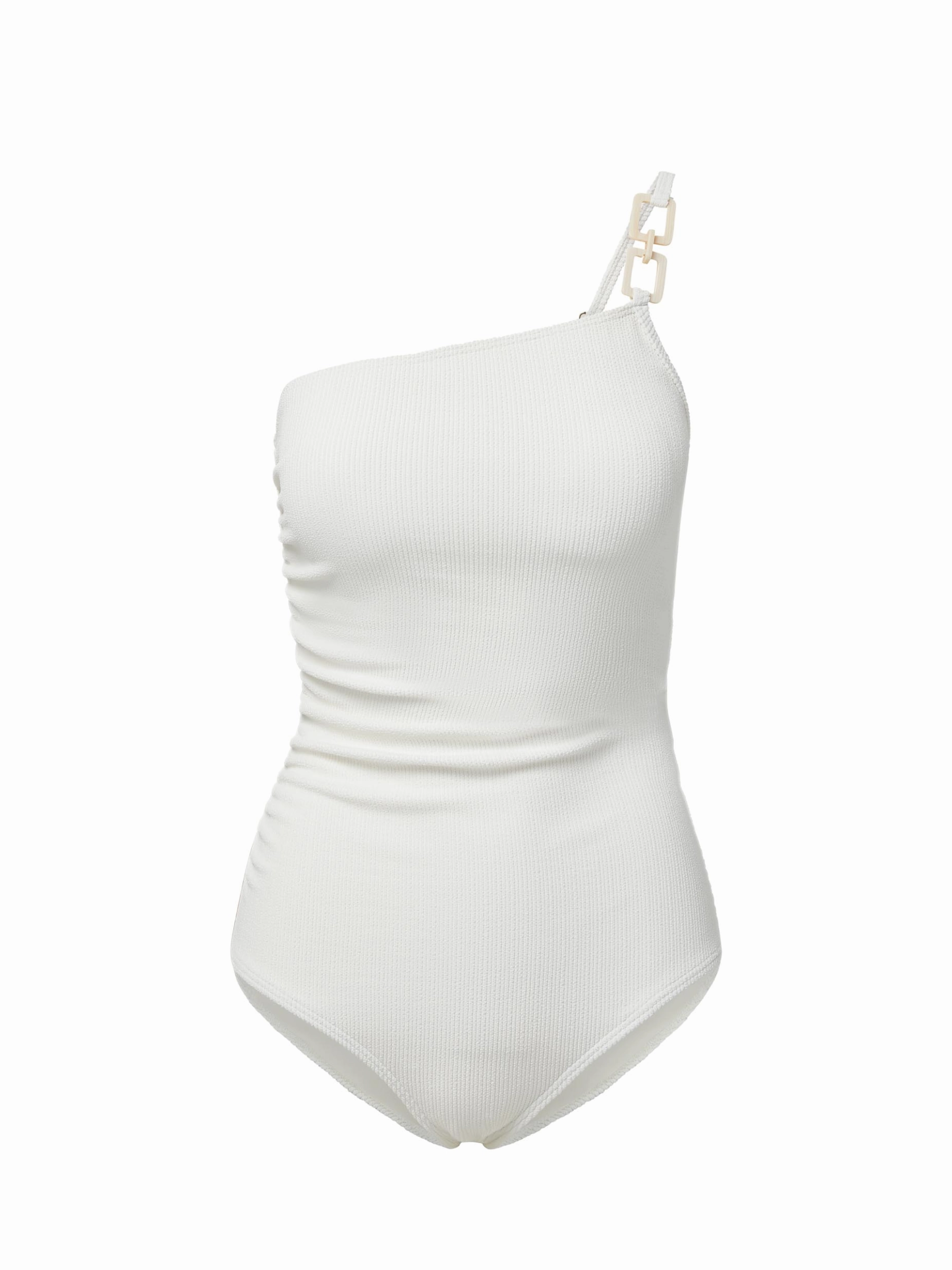 Kara Trim One Piece Ivory Texture fashionable beach swimwear, modern womens bikinis