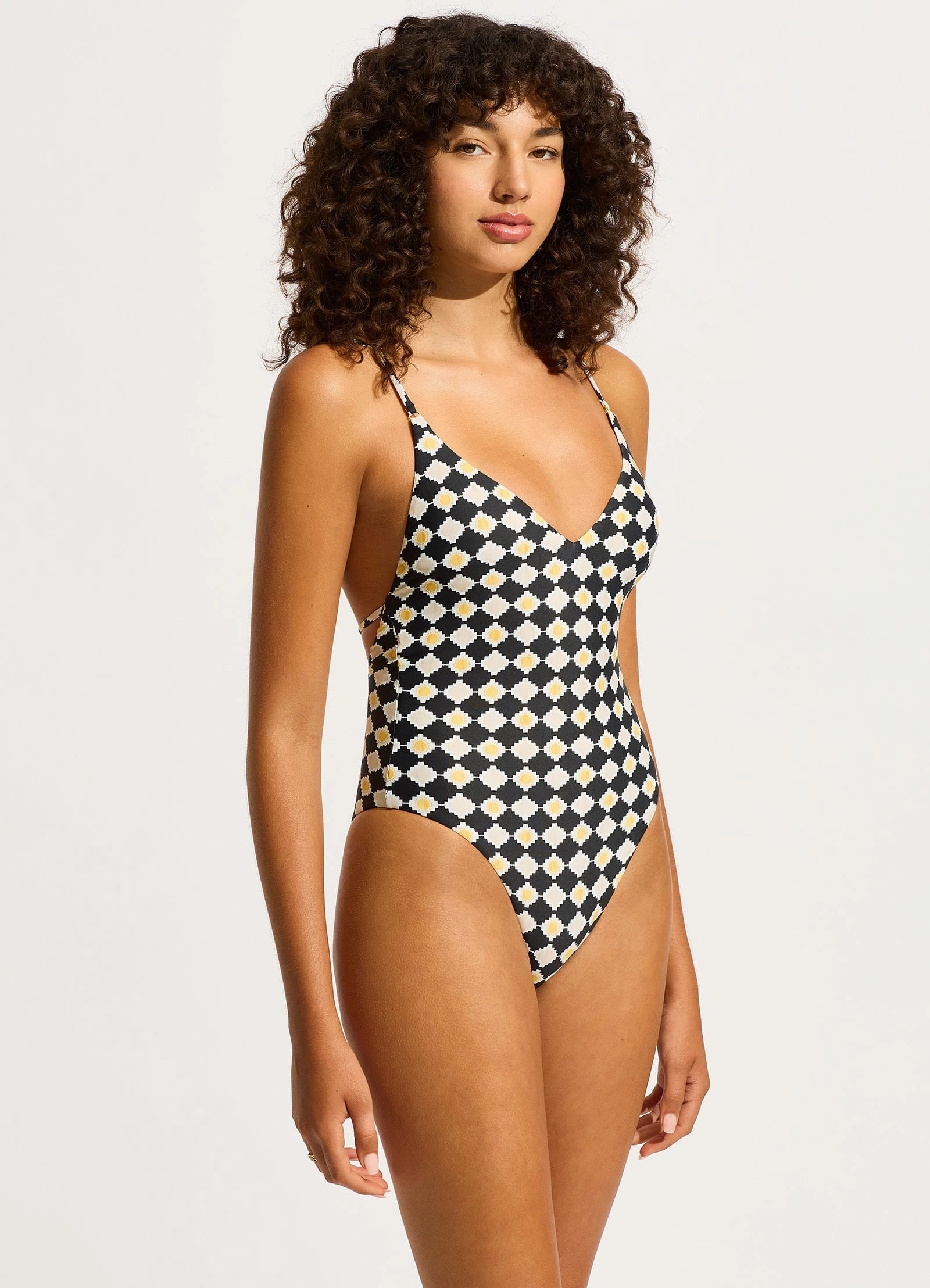 Kasbah V Neck One Piece - Black