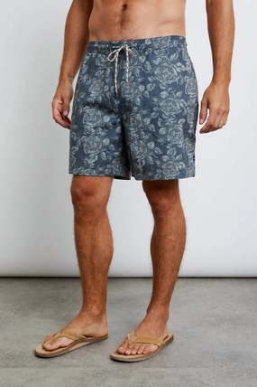 Kian Swim Short In Charcoal Rose mens full coverage swimwear, stylish mens swim trunks