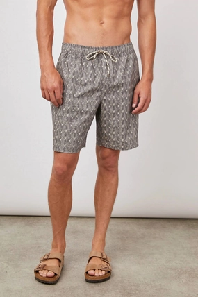 Kian Swim Short In Tin Stamp mens full coverage swimwear, stylish mens swim trunks