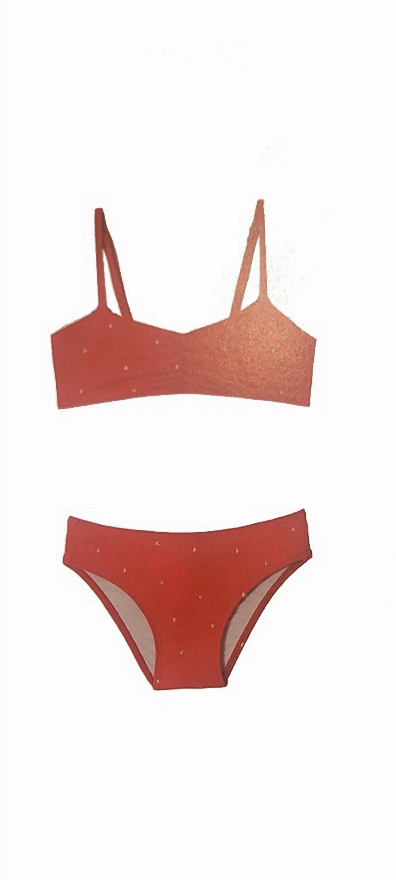 Kid's Anna Bikini Set In Red stylish teen girl swimsuits, teen girls swimwear sets