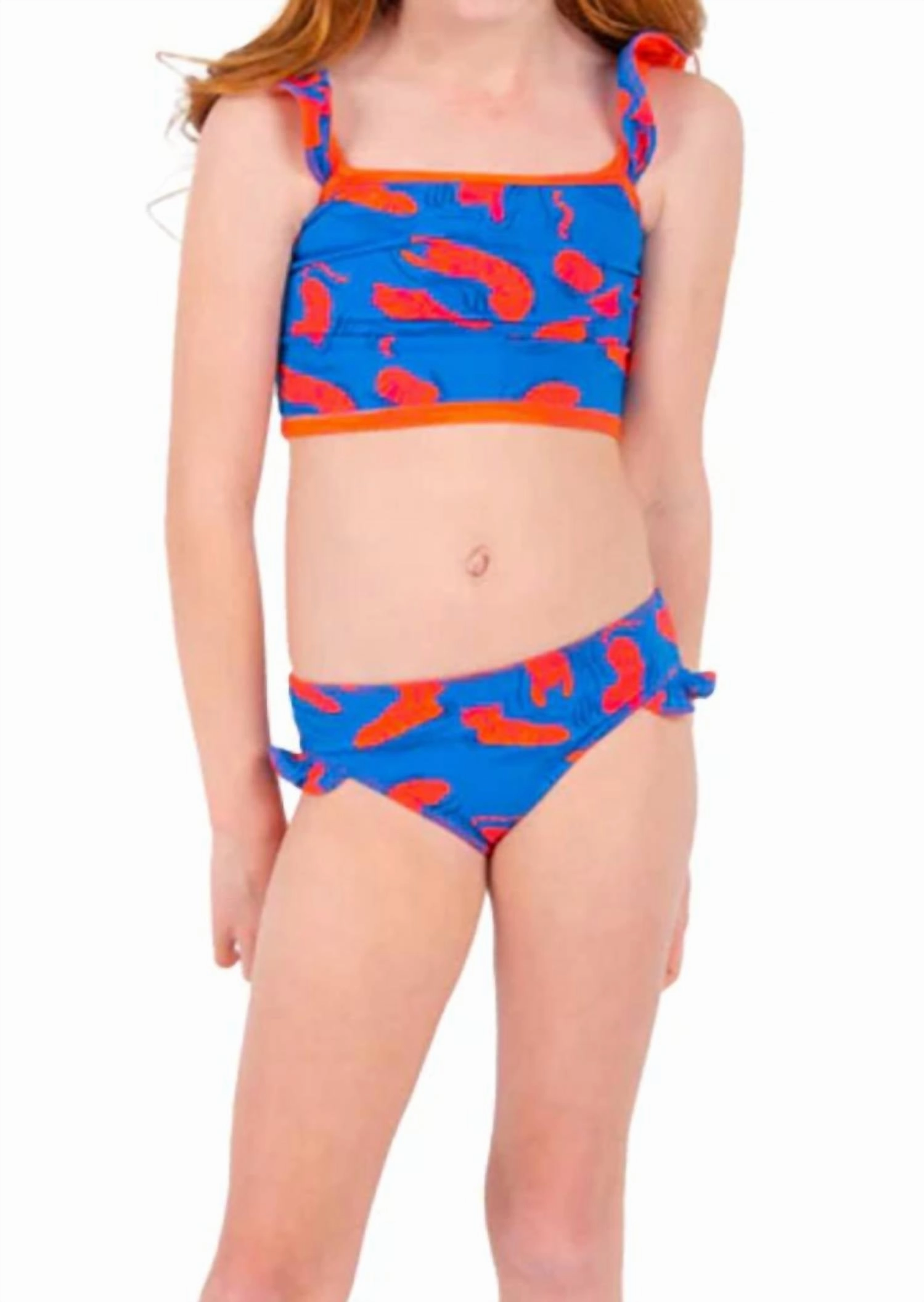 Kid's Lil Lola Set Swimsuit In Pink Tiger
