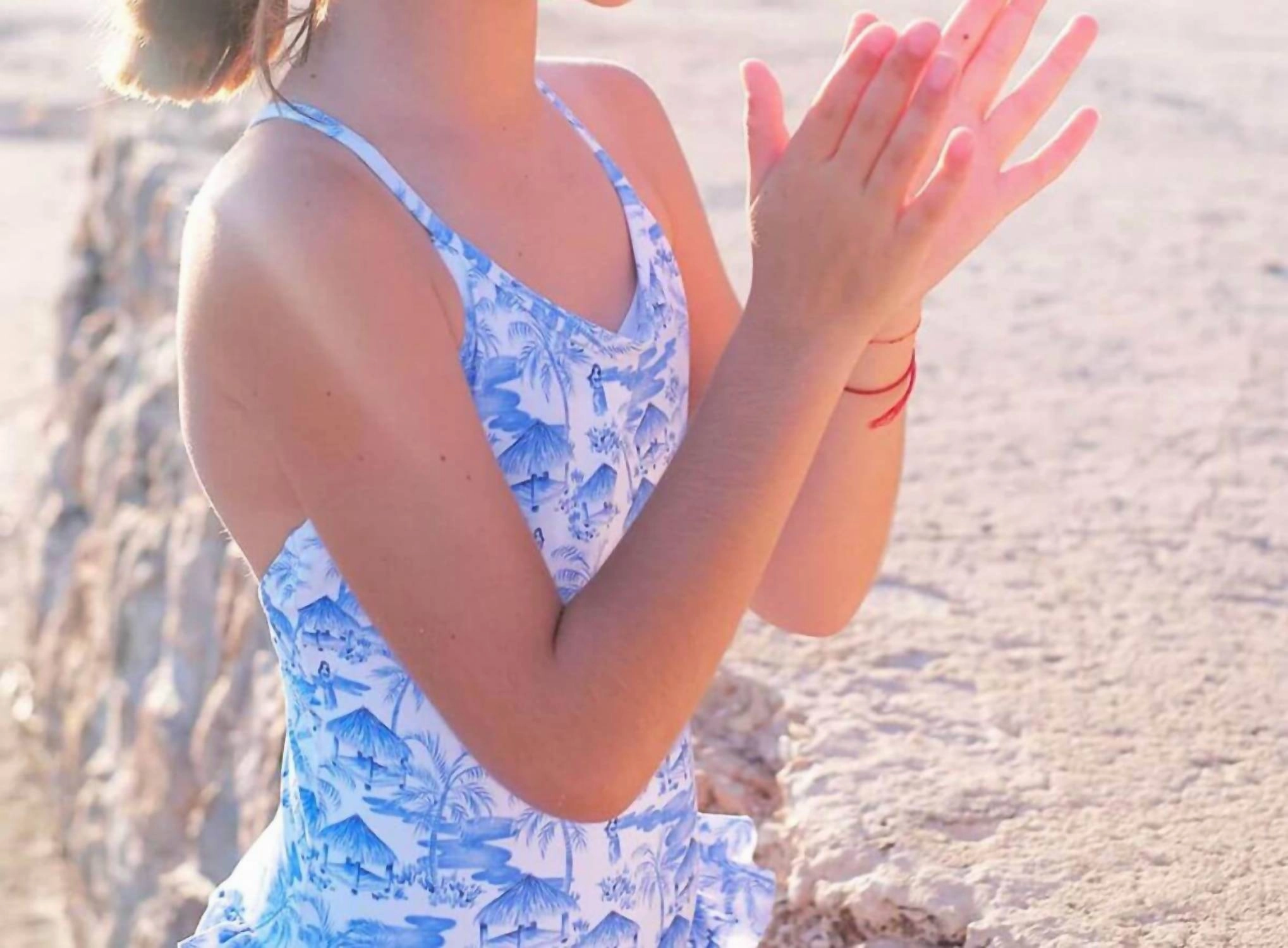 Kid's Vahine One-Piece Swimsuit In Blue