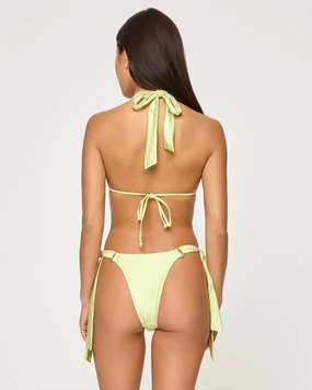 Kiki Bikini Bottom - Honeydew ruched bikini bottoms, hipster swimwear bottoms