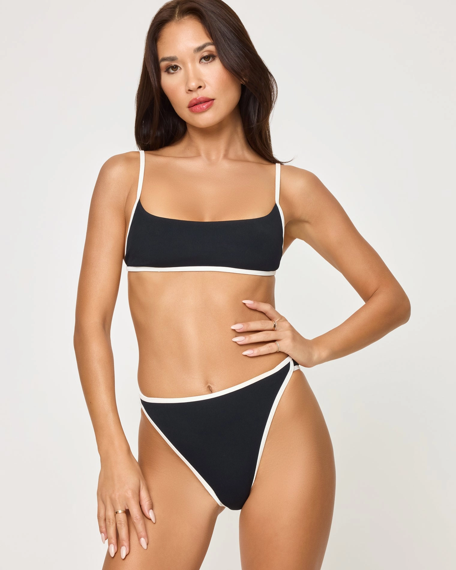 Kourt Bikini Bottom - Black-Cream