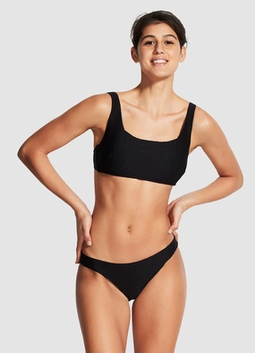 La Luna DD Cup Tank Bikini Top - Black two-piece bikinis for women, trendy bikinis for beachwear