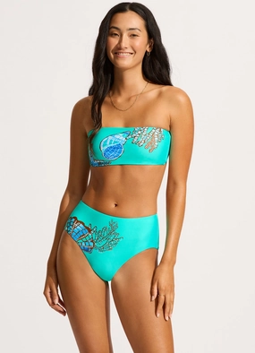 La Mer Bandeau Bikini Top - Aquatic Blue affordable swimwear for women, chic swimsuits for women