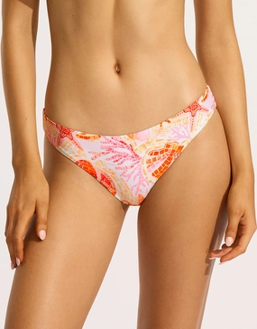 La Mer Hipster Bikini Pant - White adjustable swim bottoms women, flattering bikini bottoms