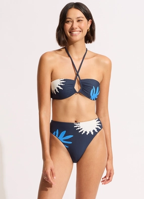La Palma High Waisted Bikini Bottom - True Navy two-piece bikinis for women, trendy bikinis for beachwear