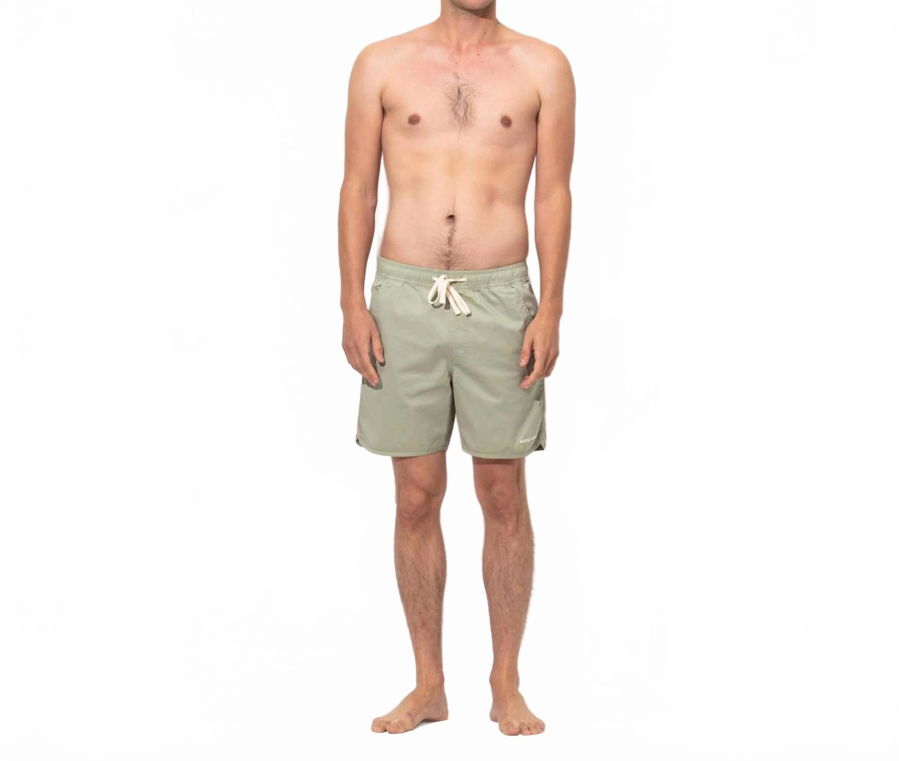 Label Elastic Boardshort In Green Tea