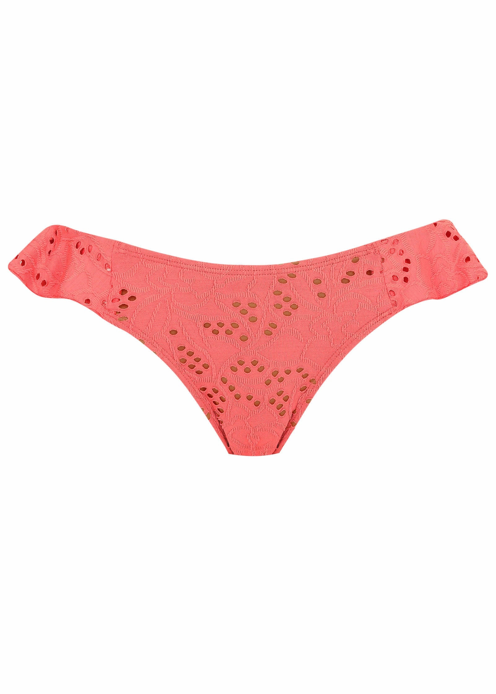 Lace Ruffle Moderate Bottom - Coral