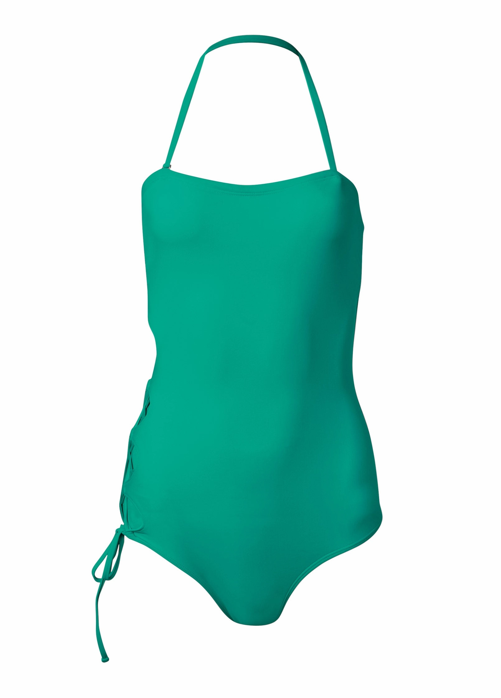 Lace-Up Strappy One-Piece - Royal Green