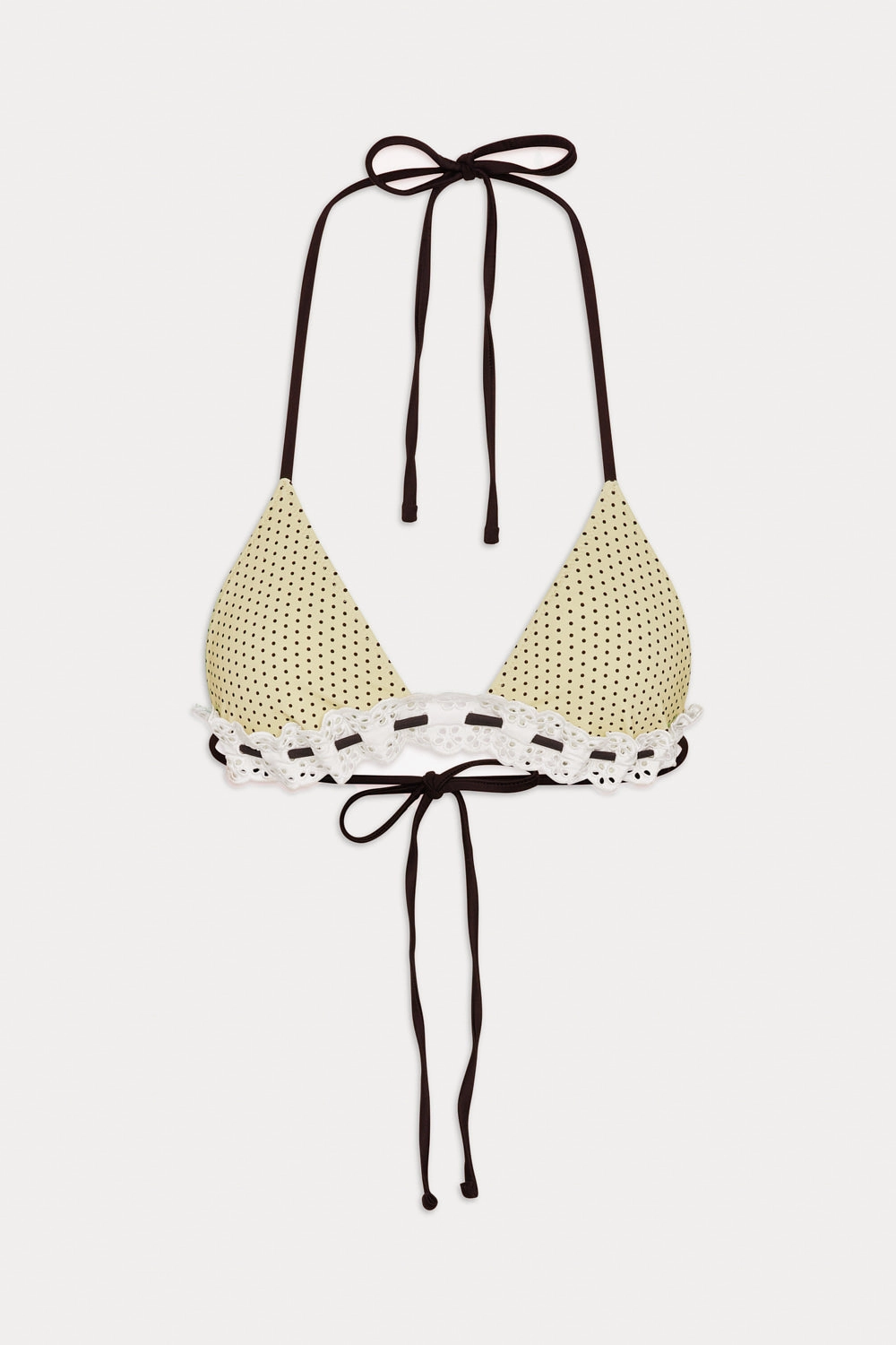 Lana Skimpy Triangle Bikini Top - Lemon Dot