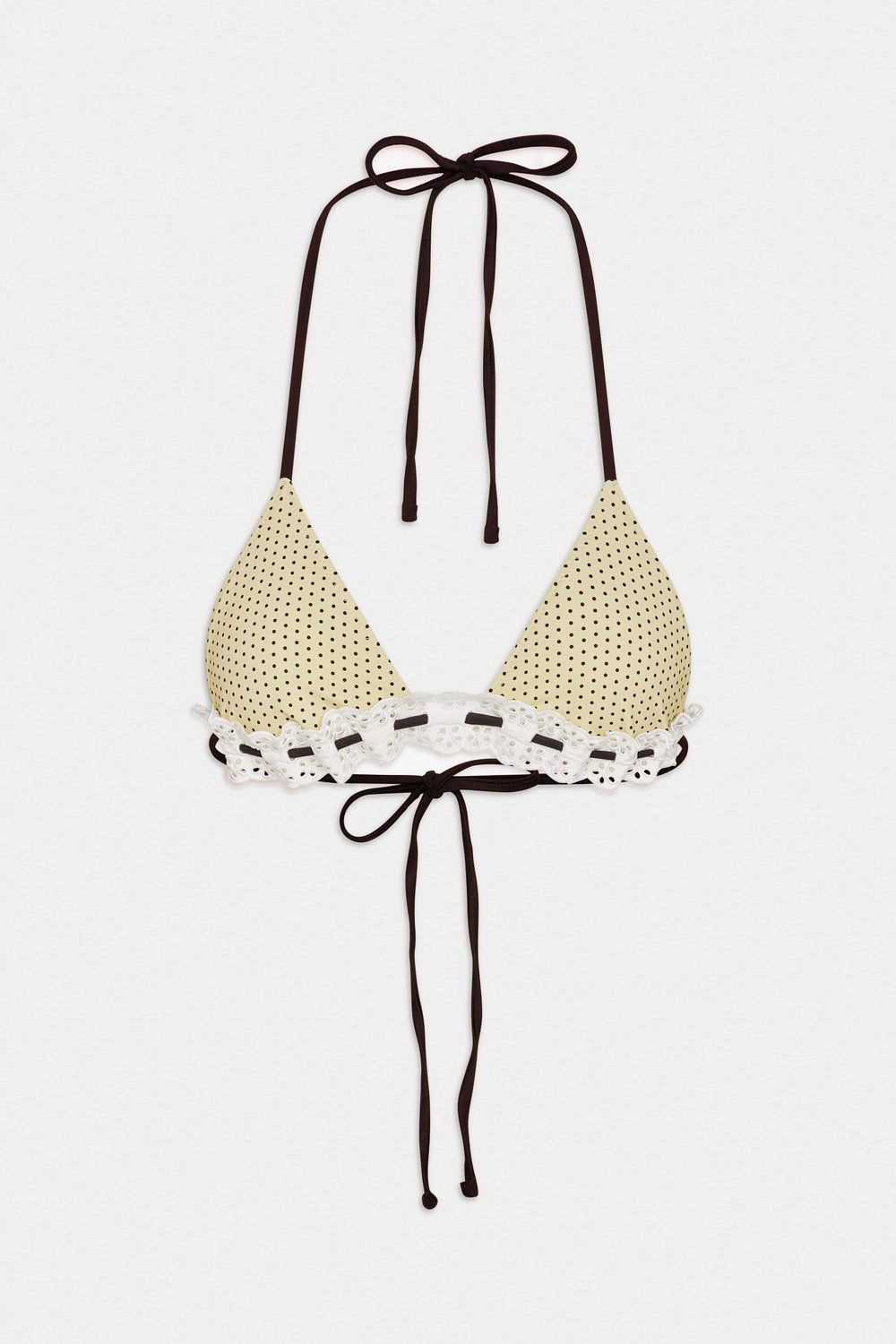 Lana Skimpy Triangle Bikini Top - Lemon Dot