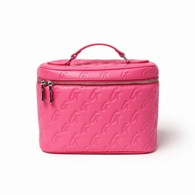 Large Monogram Toiletry Bag - Hot Pink Travel Satchel