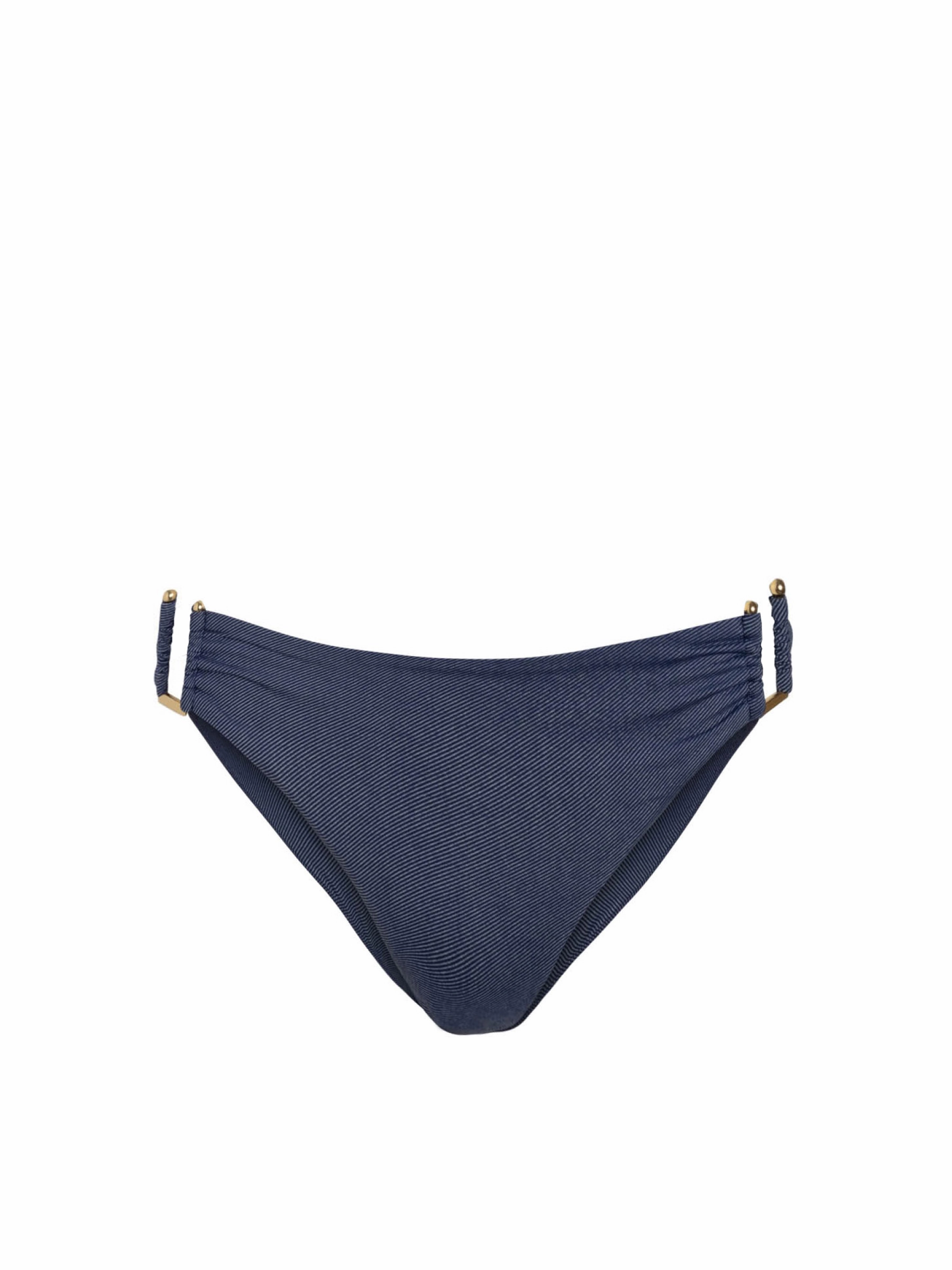 Layla Hipster Bottom In Indigo Twill fashionable beach swimwear, modern womens bikinis