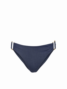 Layla Hipster Bottom In Indigo Twill fashionable beach swimwear, modern womens bikinis