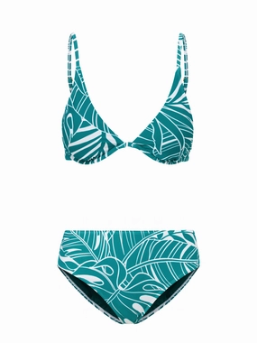 Leah Top   Classic Midrise Bottom in Isle of Palms bikini bottom with tie sides, swim top for sunbathing
