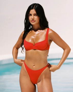 Leilani Bikini Bottom - Flame timeless swimwear styles women, comfy swimwear for women