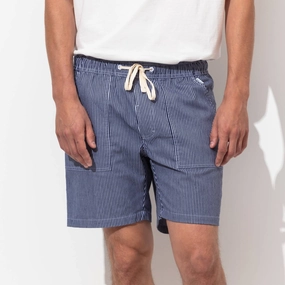 Leon Elastic Walkshort In Indigo mens full coverage swimwear, stylish mens swim trunks