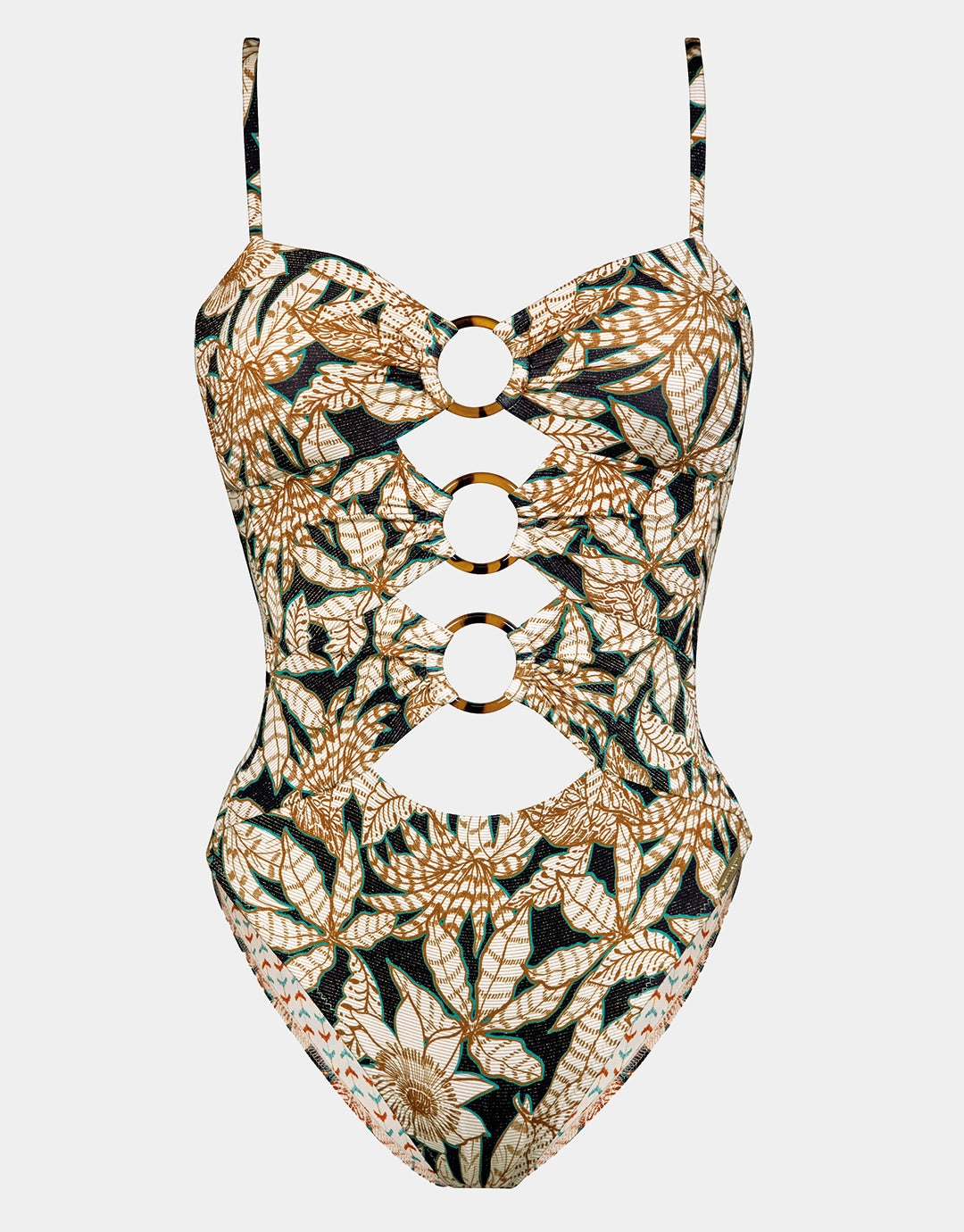 Les Cotes Ring Front Swimsuit - Black Sepia