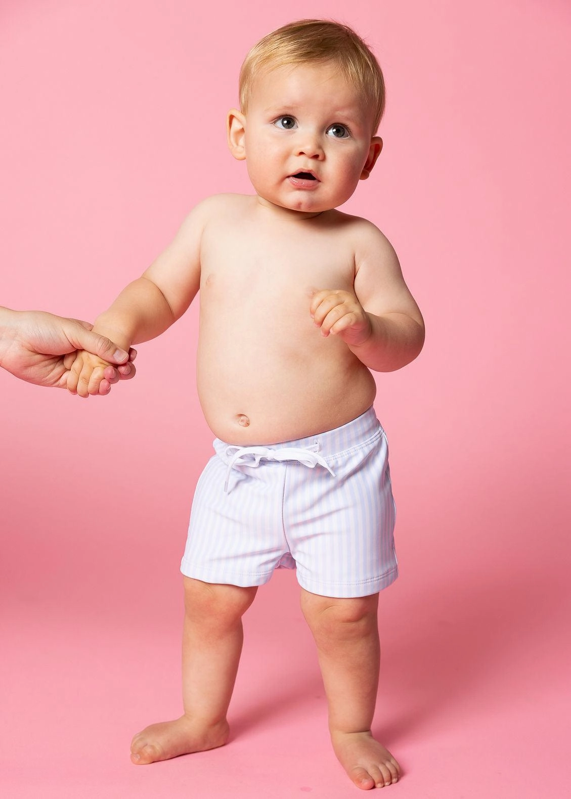 Light Blue Stripe | Baby Euro Shorts boys summer swimwear, boys rash guard swim sets