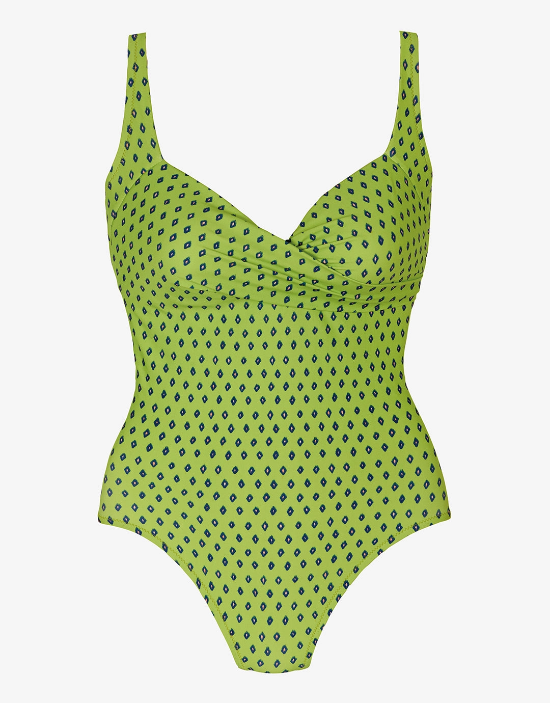 Lima Wrap Front Swimsuit - Lime cup sized swimwear women, supportive swimsuits for large bust