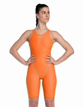 Limited Edition Powerskin ST NEXT Open Back - Orange/Teal competition swimwear for women, women's racing swimsuits