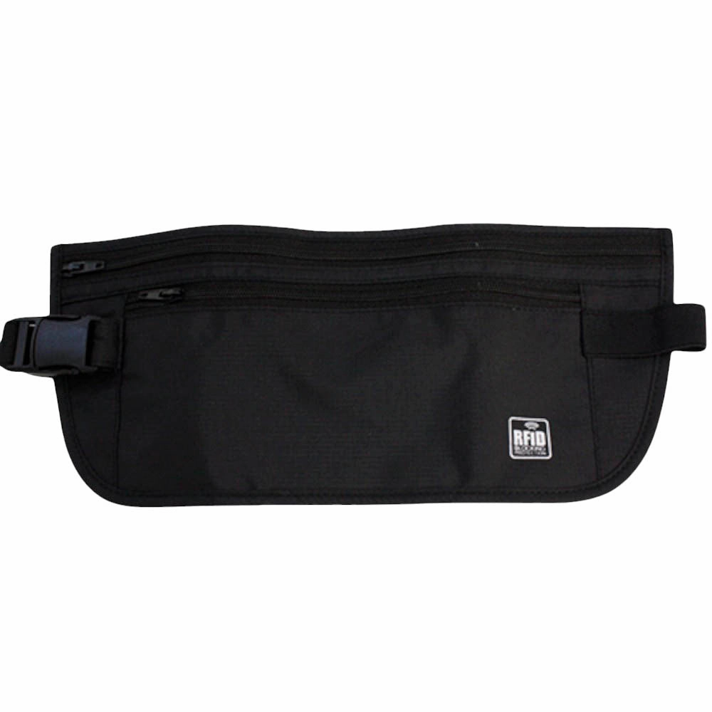 Mat 2-Section Anti-Theft Waist Pouch Money Clip Wallet Anti-Theft Travel Organizer