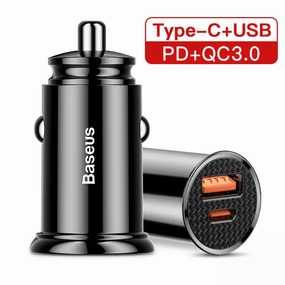 Deal of the Day Shop Save Today Baseus Usb Car Charger Quick Charge 4.0 30W Usb Pd For For Iphone, Anroids Fast Charging
