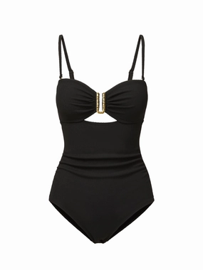 Lisa One Piece Black Texture fashionable beach swimwear, modern womens bikinis