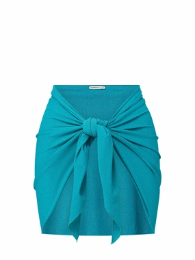 Liv Sarong In Jungle Green Metallic Pique high waist swimwear women, swimsuit for women beachwear