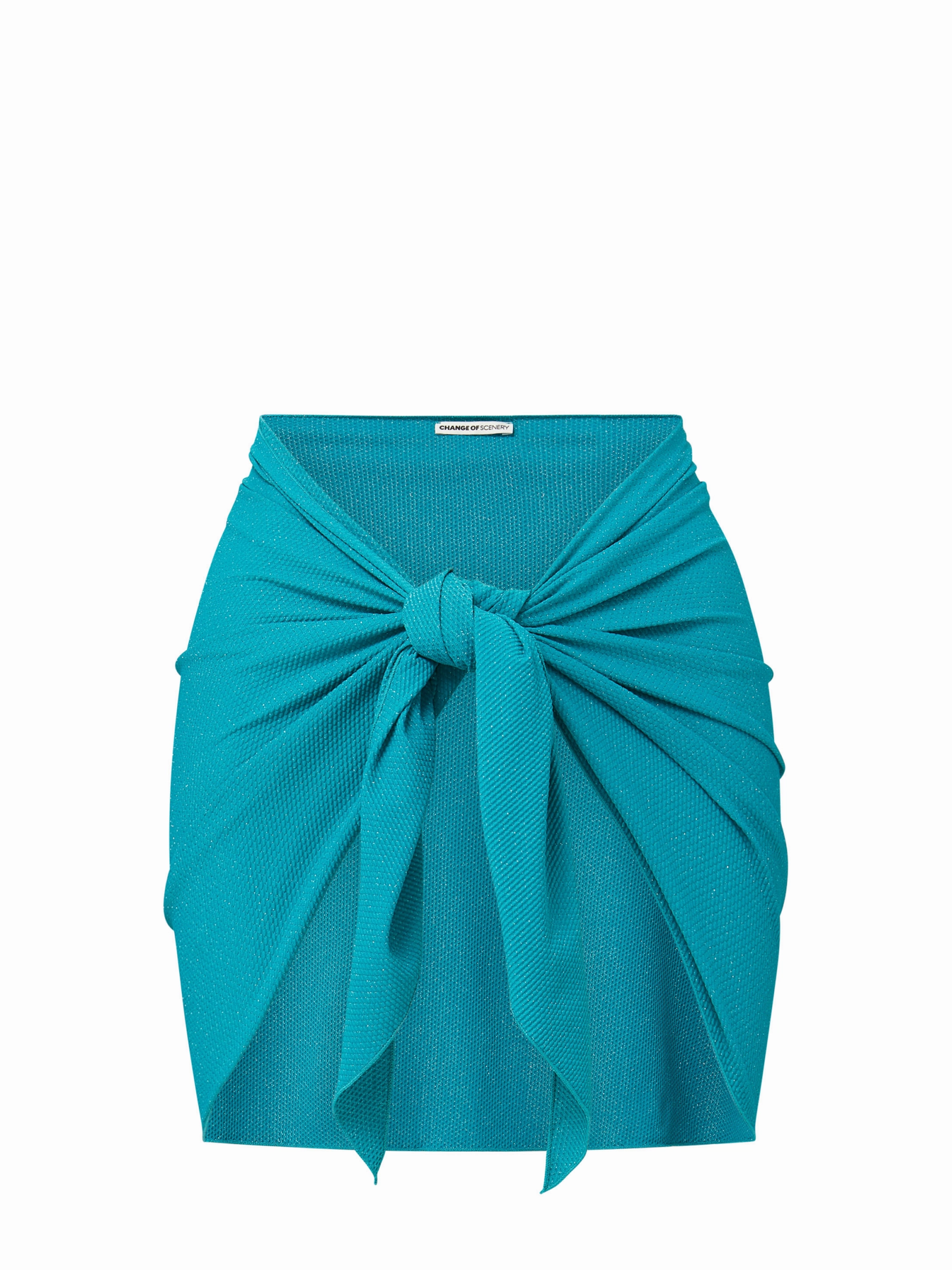Liv Sarong In Jungle Green Metallic Pique high waist swimwear women, swimsuit for women beachwear