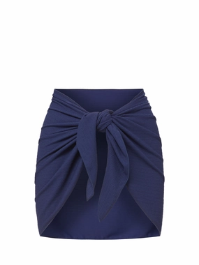 Liv Sarong in Navy Texture fashionable beach swimwear, modern womens bikinis