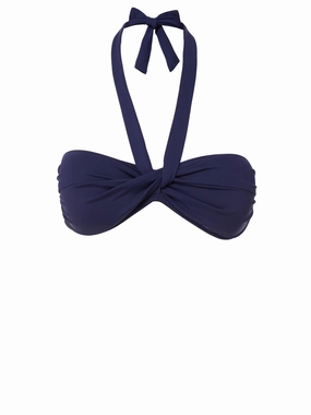 Loryn Top Navy Satin high waist swimwear women, swimsuit for women beachwear