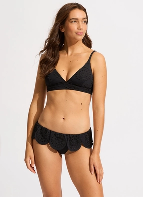 Lulu Banded Bralette Bikini Top - Black modern womens swimwear, one piece swimsuits women