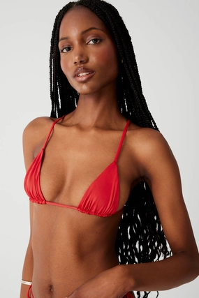 Lumia Triangle Bikini Top - True Red swim tops for women, bikini tops with support