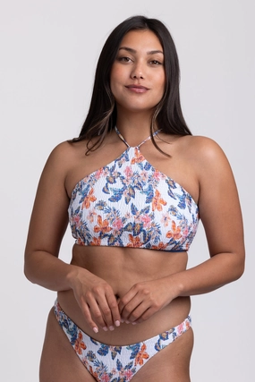 Luna Smocked Bikini Top - Flora Tiki all types of swimwear, full coverage swimwear for all ages